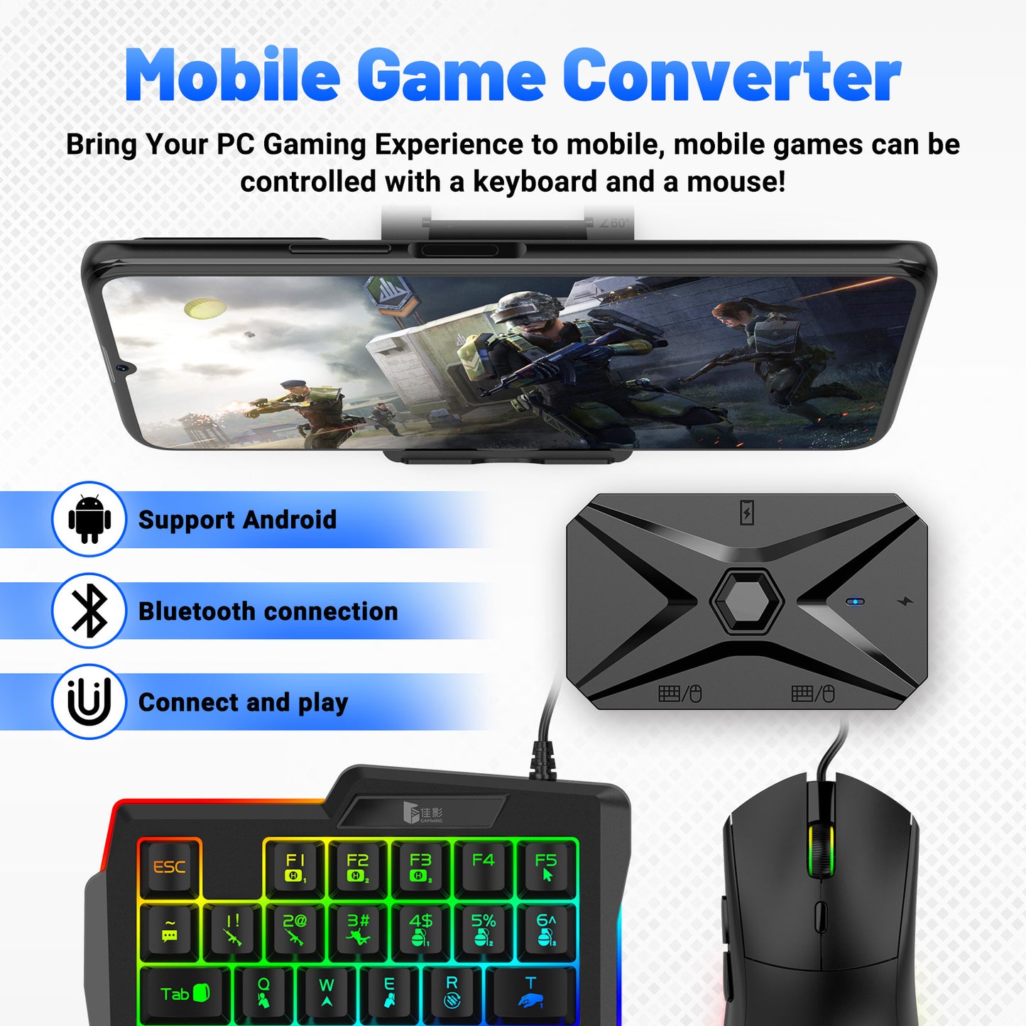 Jiaying M1Pro + Android mobile gamepad peripheral chicken eating artifact throne keyboard and mouse converter set auxiliary