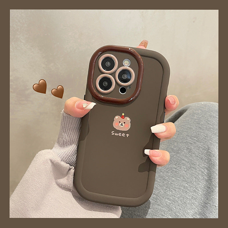 Accessories Autumn and winter Internet celebrity cartoon bear doll for Apple 15promax mobile phone case iphone14pro simple 13