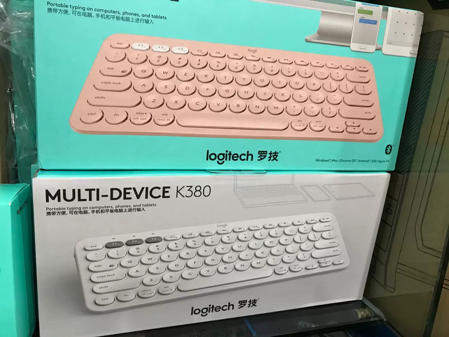 Boxed genuine, Logitech k380 wireless bluetooth keyboard silent ipad mobile phone laptop ultra-thin K480