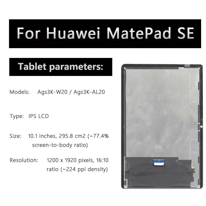 OEM 10.1"For Huawei MatePad SE Ags3K-W20 / Ags3K-AL20 Touch Screen Digitizer Glass Panel & LCD Display Assembly Replacement Tablet repair parts
