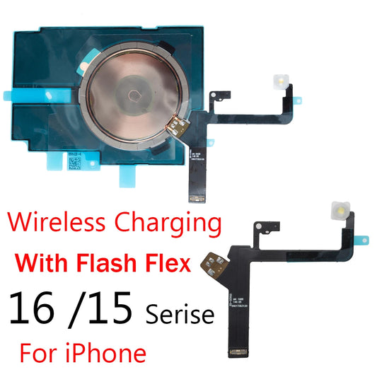 Wireless Charging Coil NFC Antenna Replacement With Led Flash Light Flex Cable For iPhone  15  Plus 16 Pro  Max Parts iPhone phone repair parts