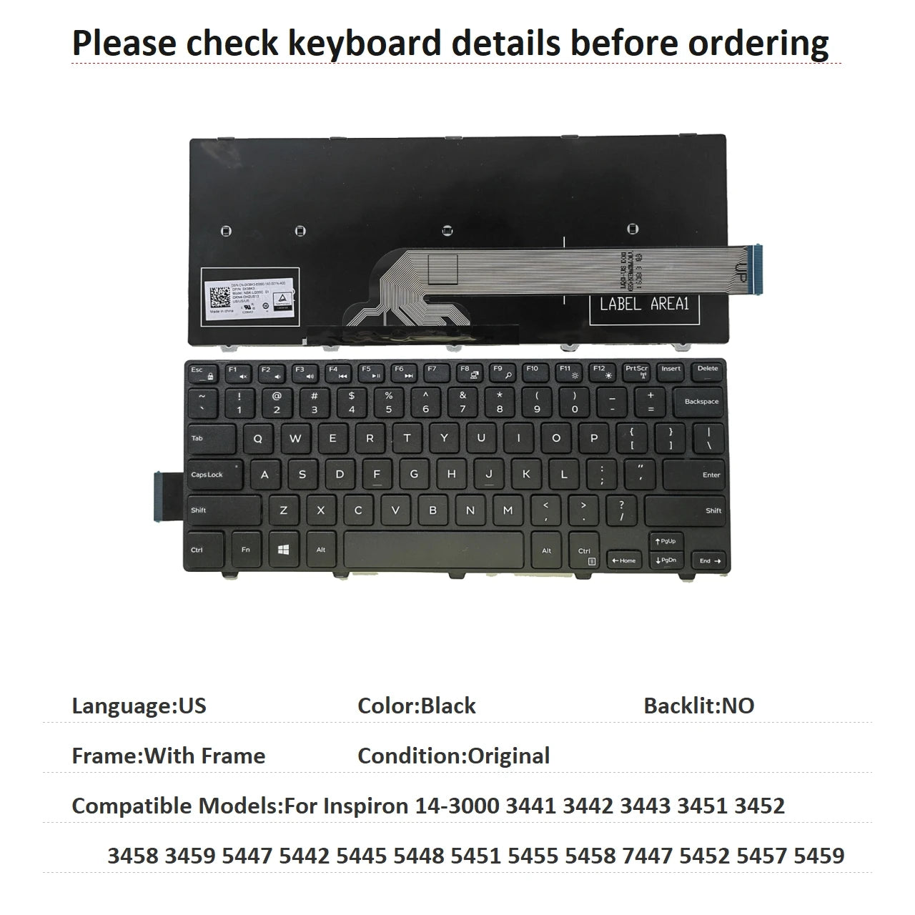 US RU SP AR BR Backlit Keyboard For Dell Inspiron 14-3000 3441 3442 3443 3451 3452 3458 3459 5447 5442 5445 5448 5451 5455 5458Dell laptop repair parts