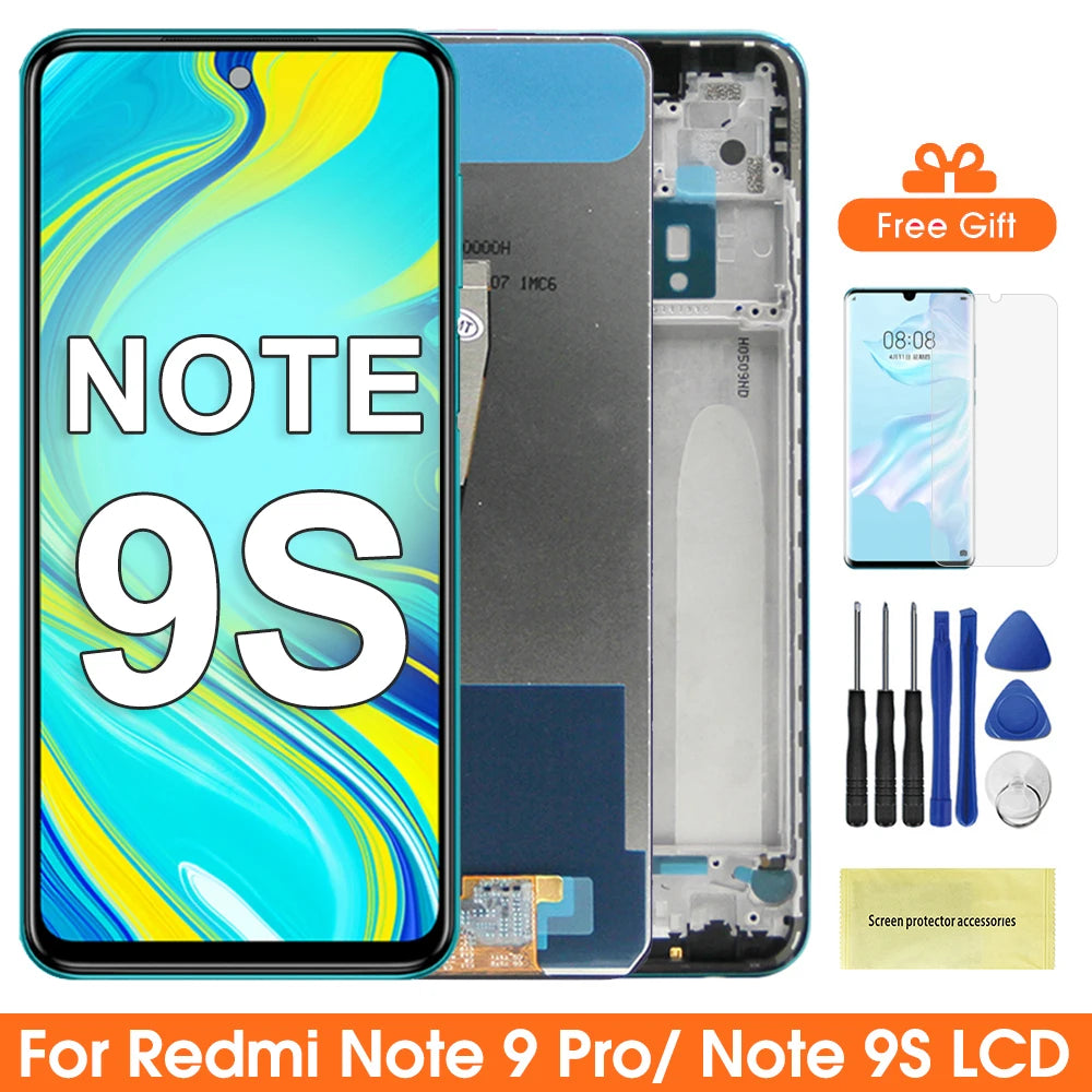 6.67" Display For Xiaomi Redmi Note 9 Pro LCD Display Touch Screen Digitizer For Redmi Note 9S Display Replacement Parts Xiaomi phone repair parts