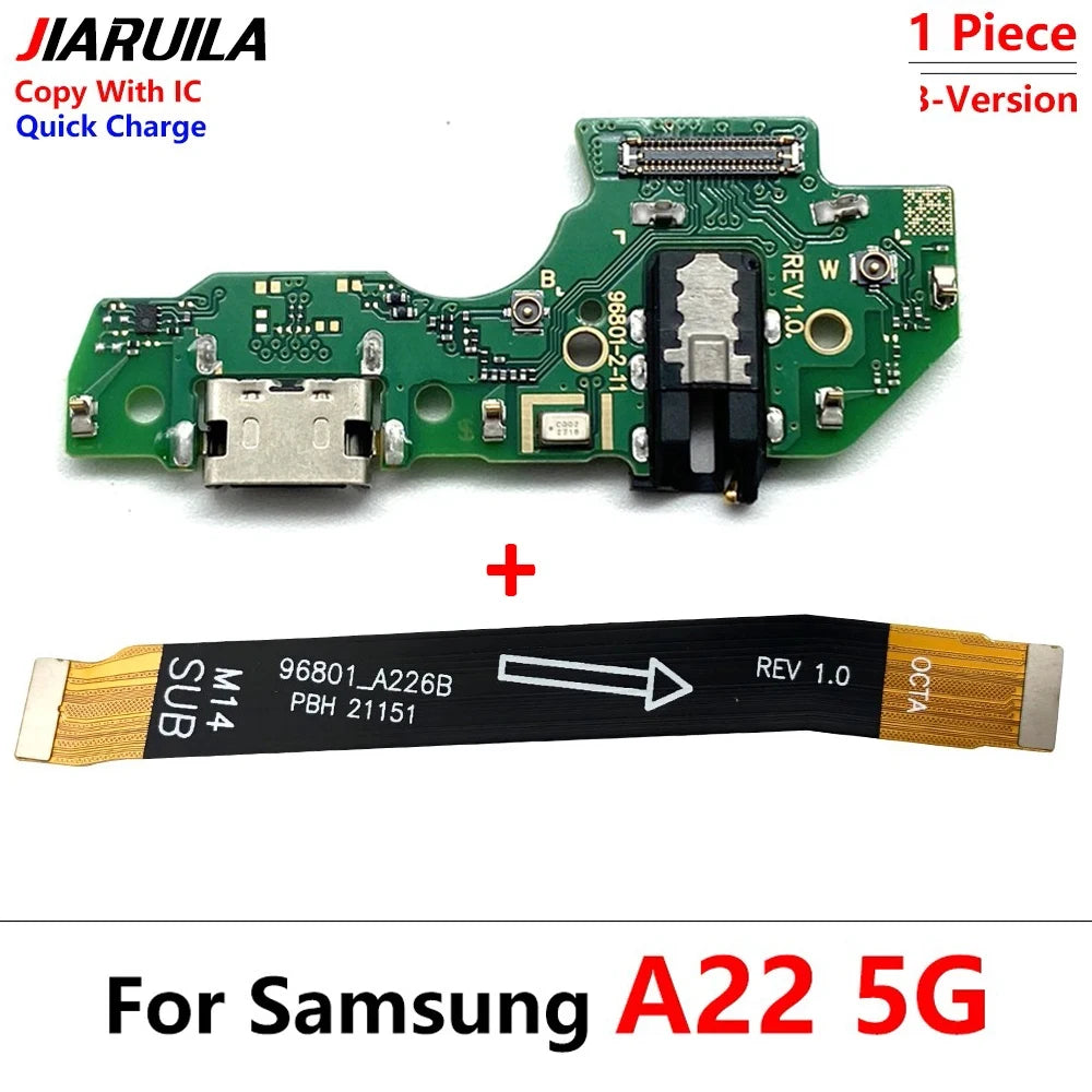 New USB Charging Port Dock Charger Connector Main Board Flex Cable For Samsung A22 A32 A52 A72 A33 A53 A24 A34 A54 4G 5G Samsung phone repair parts