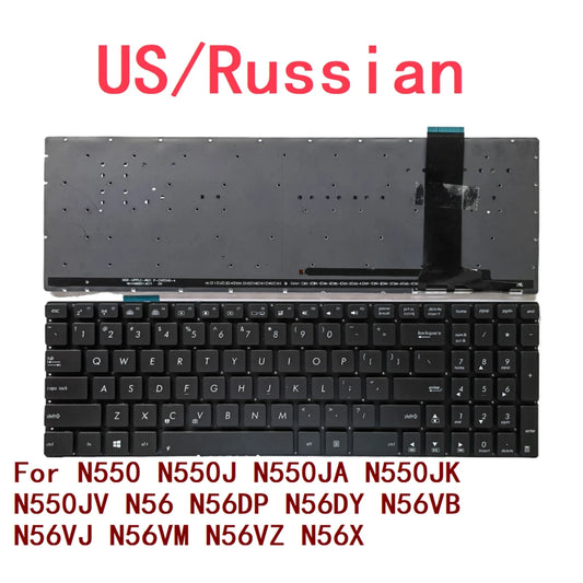New US Russian Laptop Backlit Keyboard For ASUS N550 N550J N550JA N550JK N550JV N56 N56DP N56DY N56VB N56VJ N56VM N56VZ N56X ASUS laptop repair parts