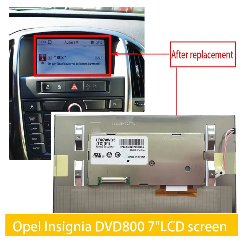 Original Test Good Quality New  7" LCD Screen Panel For Opel Meriva Astra Zafira DVD800 CD500 NAVI 900 950 600 Navi Car Dvd LCD Other Brand tablet repair parts