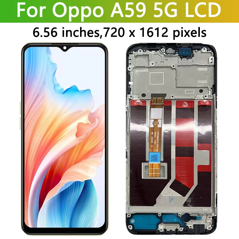 A59 Display Screen Replacement For Oppo A59 5G CPH2617 LCD Display Touch Panel Screen Digitizer Assembly With Frame Oppo phone repair parts Realme phone repair parts