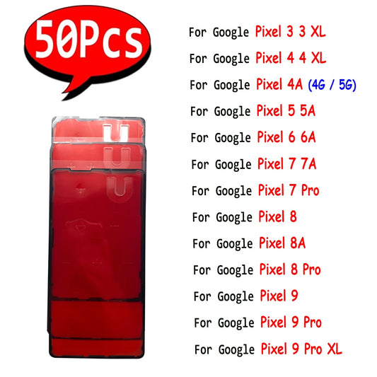 50Pcs， LCD Screen Display Adhesive Tape Frame Sticker Glue Parts For Google Pixel  3 4 5 6 7 8 Pro 4A 5A 6A 7A 8A 9 Pro XL Google Pixel Phone repair parts