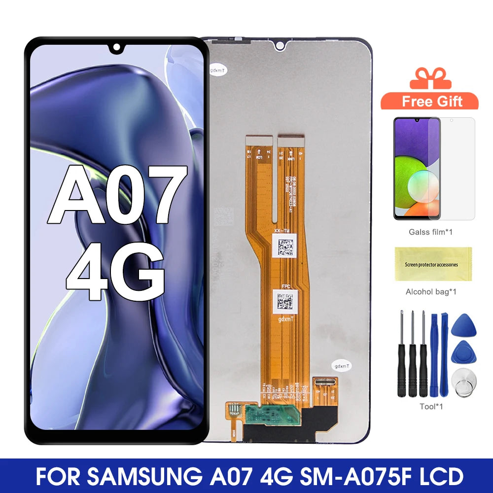 6.7" A07 Screen For Samsung Galaxy A07 A075 SM-A075 LCD Display Screen Touch Digitizer Assembly Replacement 100% Tested Samsung phone repair parts