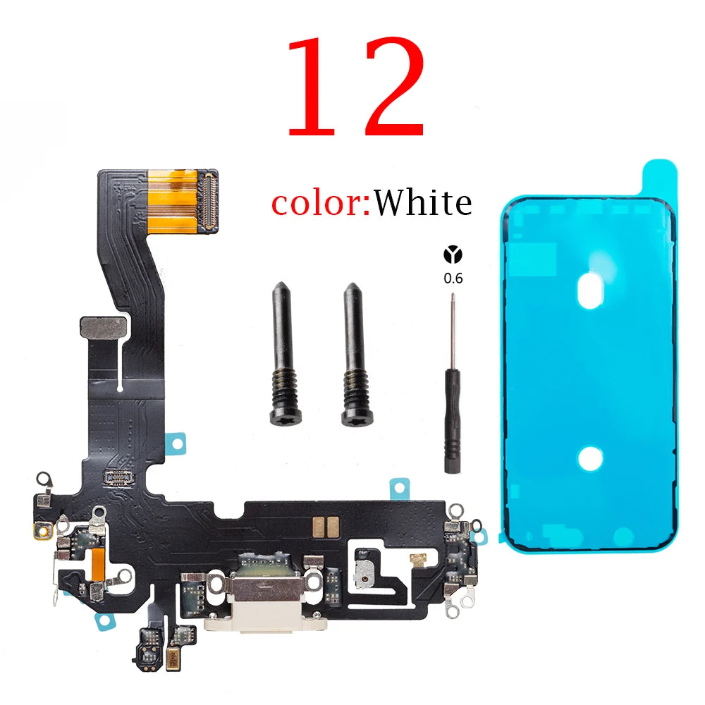 Charging USB Port Flex For iPhone 11 14 Pro Max 12 13Pro Charging Port Dock Connector Flex Cable With MicroPhone Jack Flex Cable iPhone phone repair parts