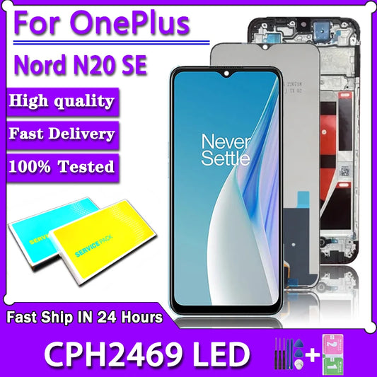 CPH2469 Display Screen With Frame For OnePlus Nord N20 SE N20SE LCD Screen Display Frame+Touch Panel Digitizer Replacement Parts  OnePlus phone repair parts