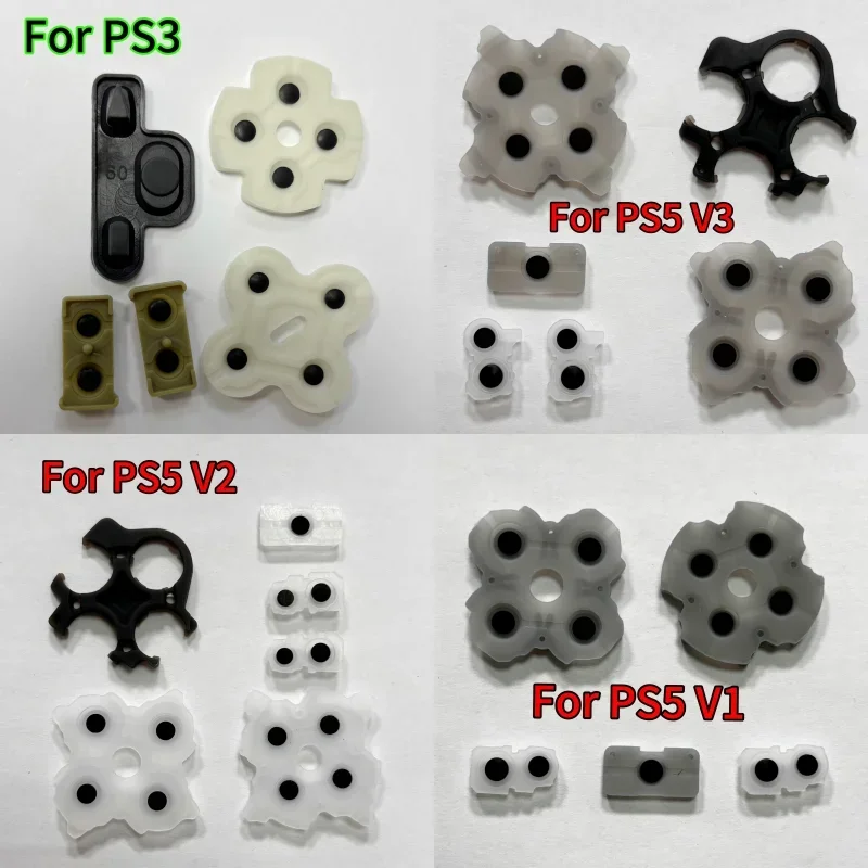 10Sets/Lot Replacement Adhesive Keypad Rubber for PS3 Game Pad for Ps5 V1 V2 V3 Controller Silicone Conductive Rubbers Repair Game console repair parts