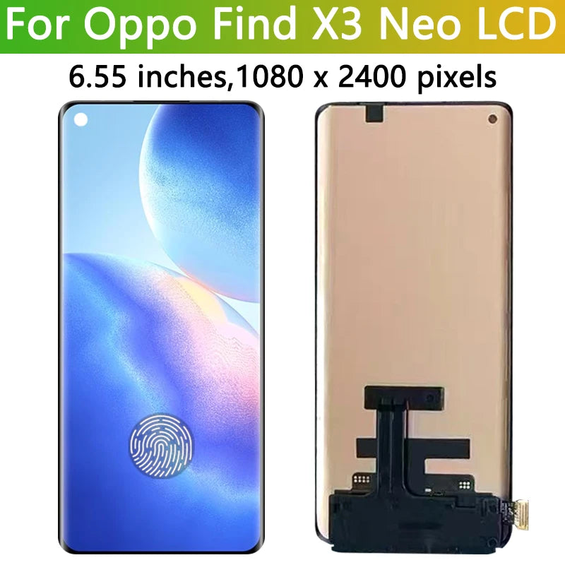 6.55“OEM For OPPO Find X3 Neo CPH2207 LCD Display Touch Screen Digitizer For Oppo X3Neo Display Assembly Oppo phone repair parts Realme phone repair parts