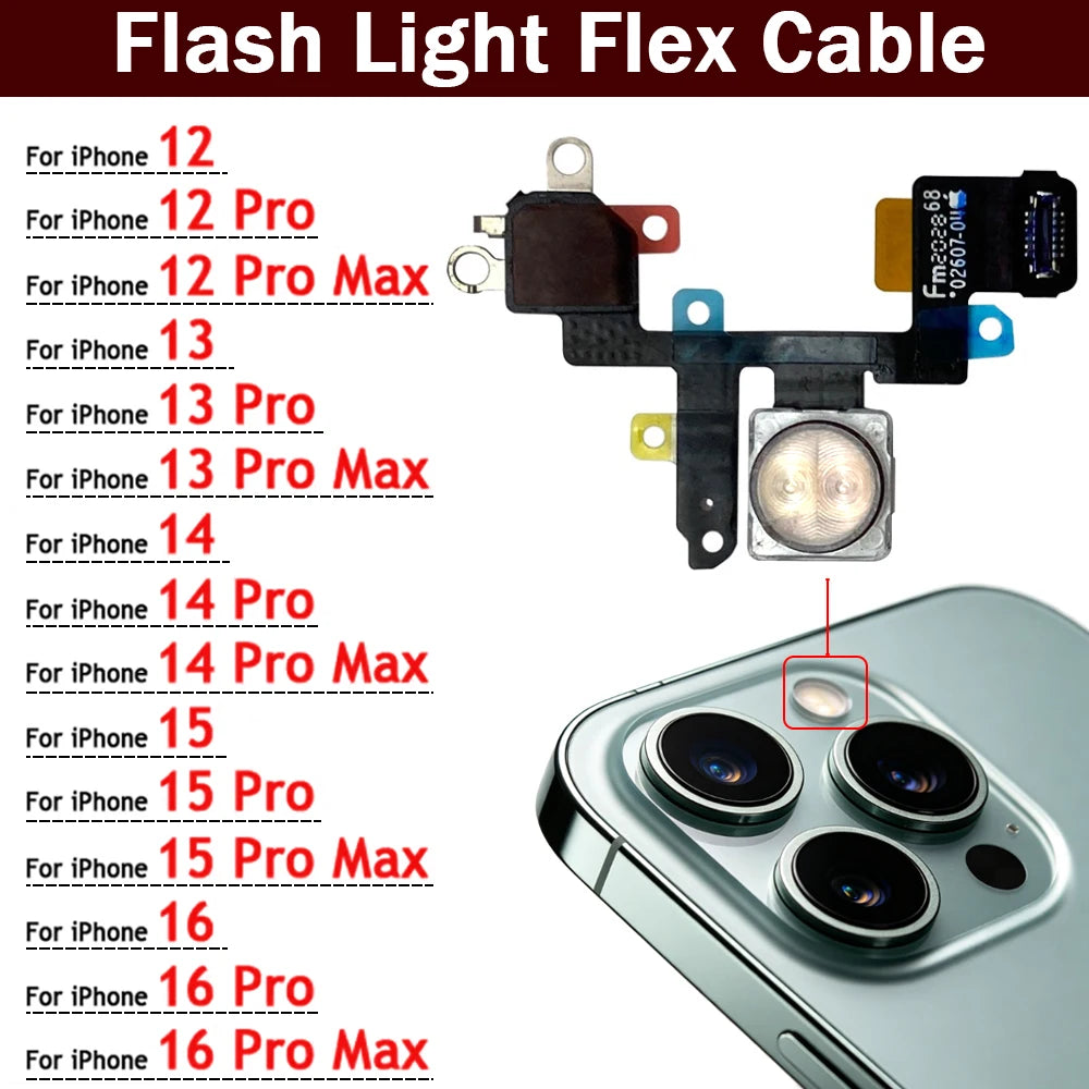 New LED Flash Light Sensor Flex Cable For iPhone 11 12 13 14 15 16 Pro Max Plus Mini Proximity Distance Ambient Repair Parts iPhone phone repair parts