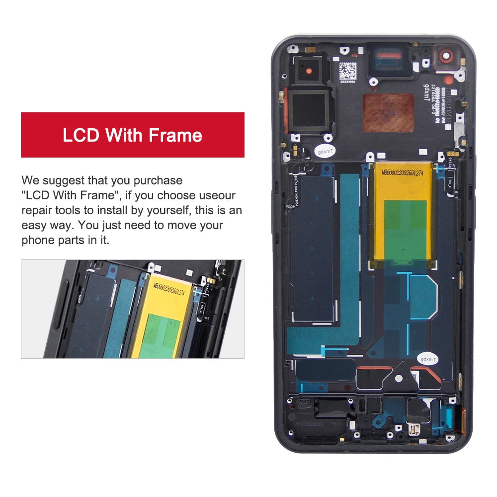 6.55'' OEM For Nothing Phone (1) A063 LCD Display Screen Frame+Touch Digitizer Repair Parts For Nothing Phone One LCD