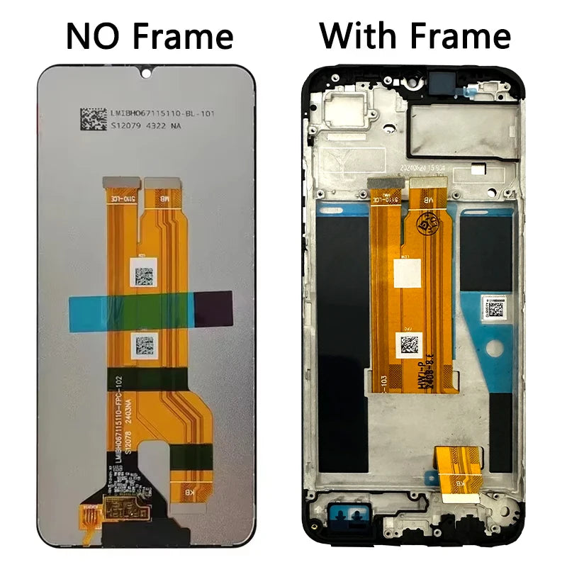 6.74"Screen For OPPO Realme C61 LCD Display Screen Frame+Touch Panel Digitizer For Realme C61 RMX3939 Display With Frame  Oppo phone repair parts