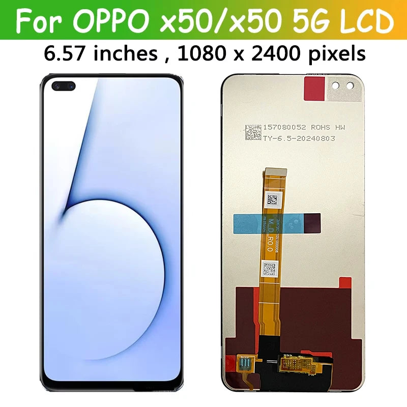 AAA Quality 6.57" For OPPO Realme X50 5G Global LCD RMX2144 Display Touch Screen Digitizer Assembly For Realme X50m 5G LCD Oppo phone repair parts Realme phone repair parts