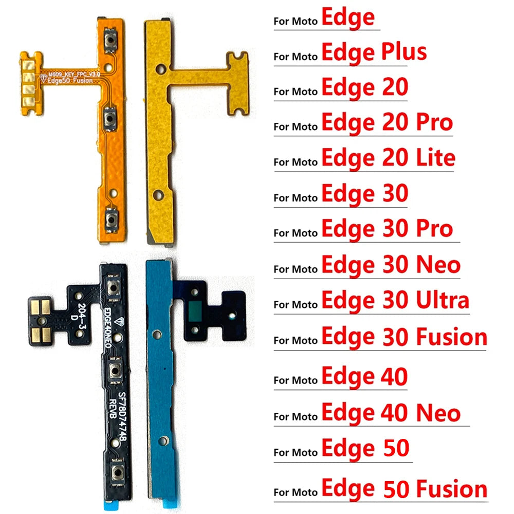 Power On Off Volume Button Flex Cable For Motorola Moto Edge 20 30 40 50 Pro Lite 30 Neo Ultra Fusion Plus Motorola phone repair parts