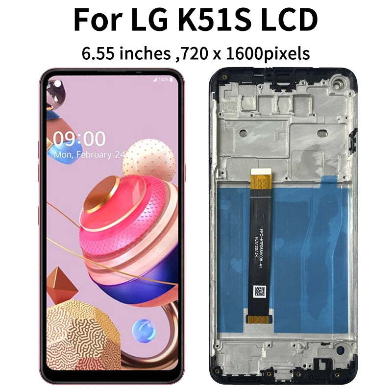 6.55"LCD For LG K51s Display Screen For LG K51S LMK510EMW LM-K510EMW LM-K510 LCD Touch Screen Digitizer Assembly LG phone repair parts