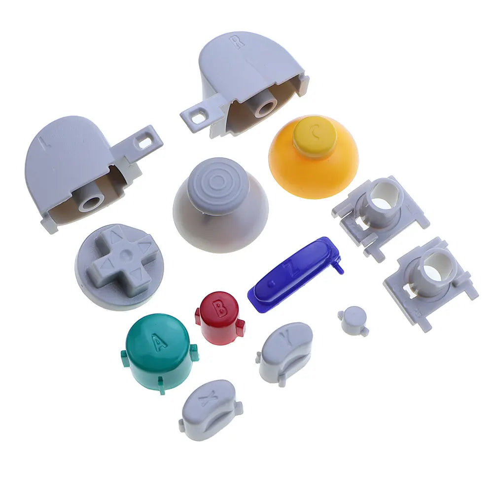 Full Set Button For GameCube NGC Gamepad Power ON OFF Key  A B X Y L R D Pads Mod Kit Silicone Pads Rubber Conductive Button Game console repair parts