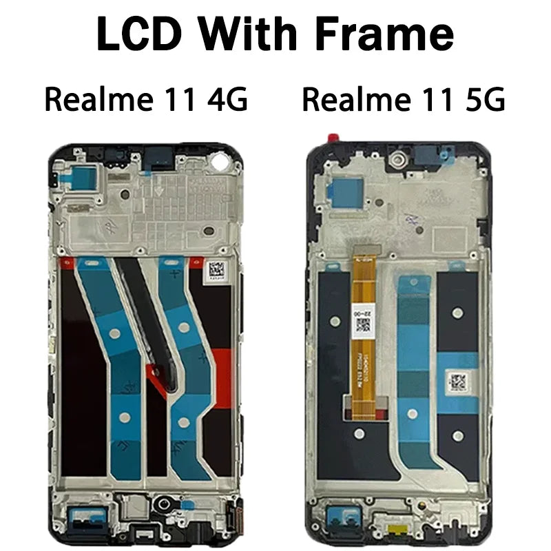 AMOLED For OPPO Realme 11 5G RMX3780 LCD Display Touch Screen Digitizer For Realme11 4G RMX3636 Display Frame  Oppo phone repair parts