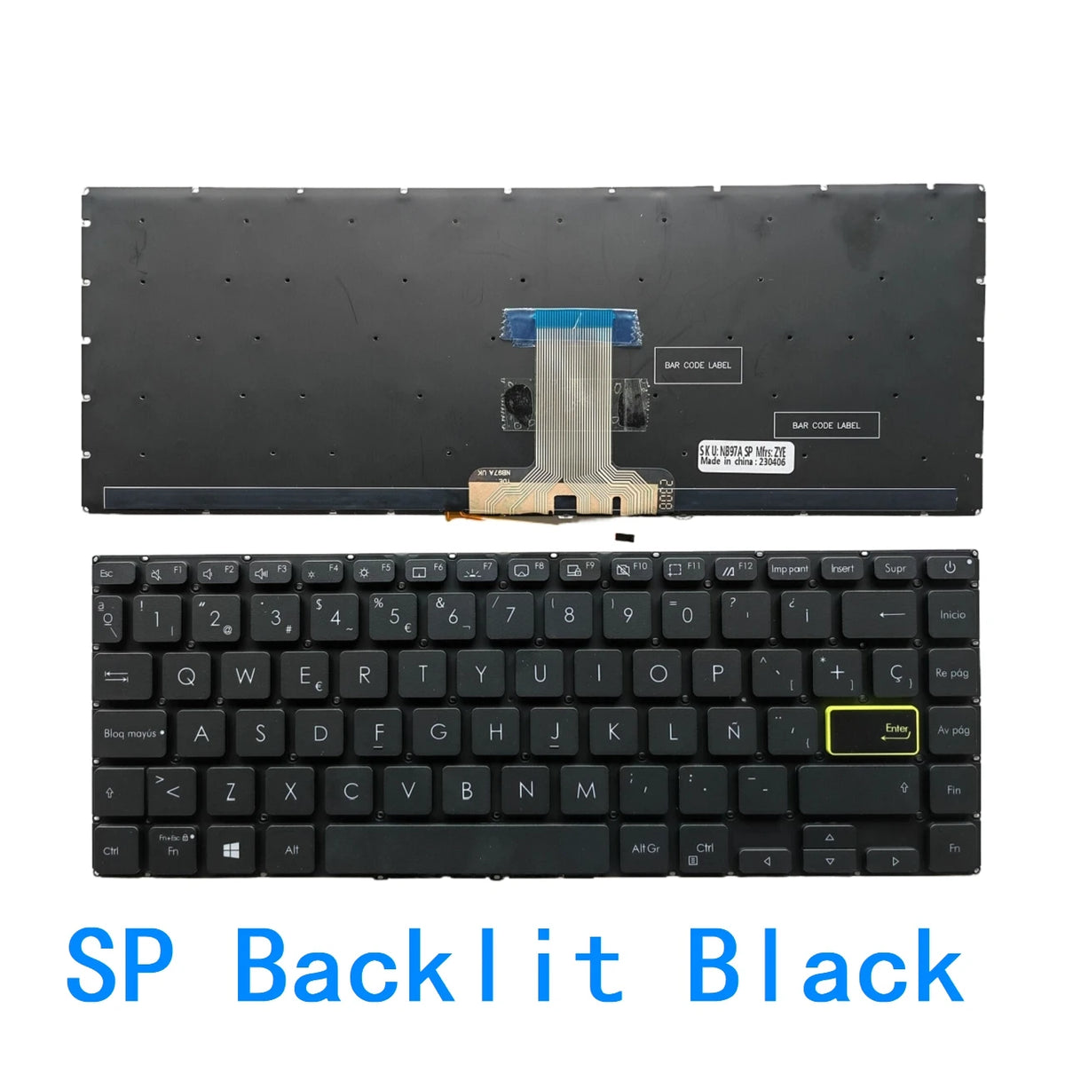 New US Russian Spanish language  Backlit Keyboard For ASUS Redolbook 14S S433 X421 S4600 V4050F E410M M4600I ASUS laptop repair parts