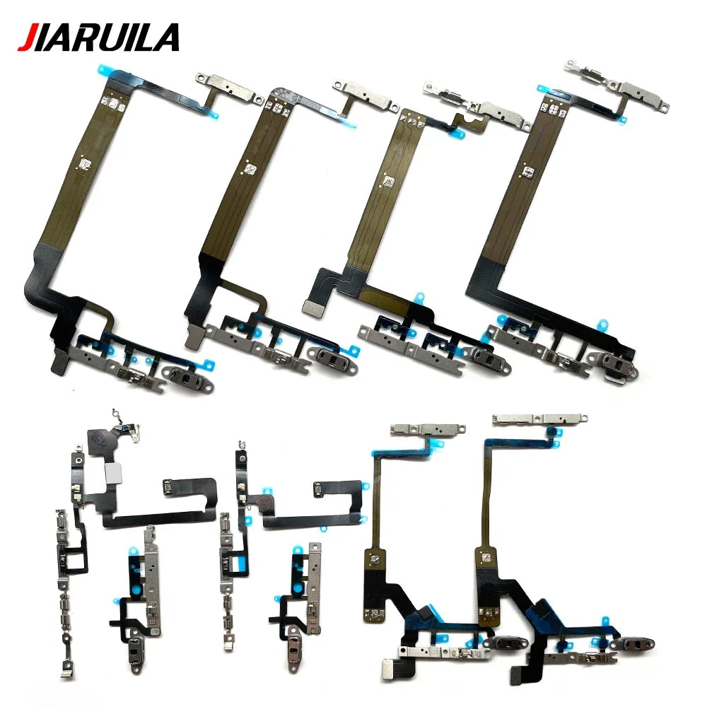 10Pcs, Power Switch On Off Button Volume control Key Button Flex Cable For iPhone 13 14 15 Pro Max Plus Mini iPhone phone repair parts