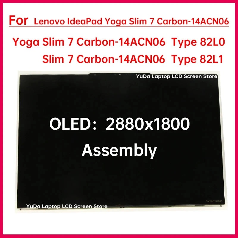 14" Laptop LCD Touch Screen For Lenovo IdeaPad Yoga Slim 7 Carbon-14ACN06 Type 82L0 82L1 Display Digitizer Assembly Replacement Lenovo laptop repair parts