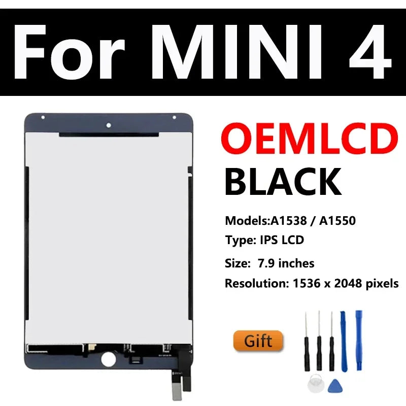 OEM LCD For APPLE iPad Mini 4 5 2015 2019 4th A1538 A1550 A2124 A2126 Display Touch Screen Digitizer Panel Assembly Replacement  iPad repair parts