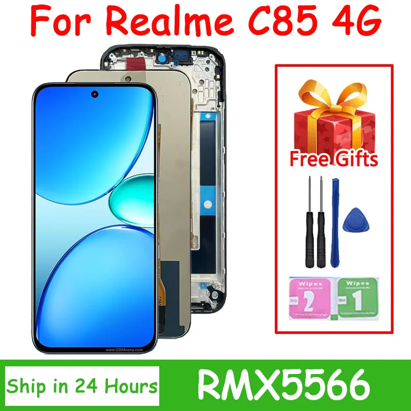 6.8"IPS LCD For OPPO Realme C85 4G LCD Screen Display+Touch Screen Digitizer Assembly RMX5566 Display With Frame Oppo phone repair parts Realme phone repair parts