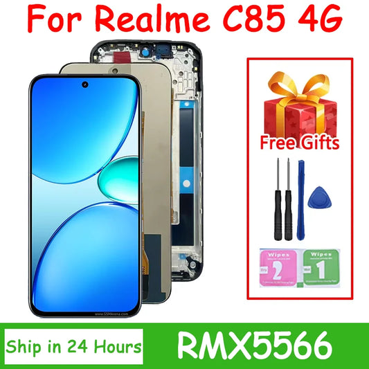 6.8"IPS LCD For OPPO Realme C85 4G LCD Screen Display+Touch Screen Digitizer Assembly RMX5566 Display With Frame Oppo phone repair parts Realme phone repair parts
