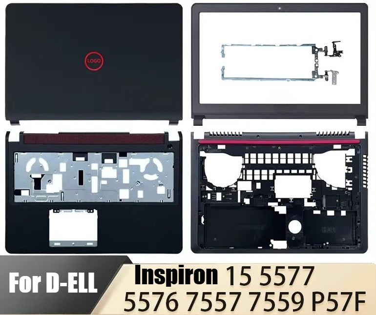 Cover Case for Dell 5576 5577 7000 7557 7559 LCD top back housing cover bezel frame bottom case hinge upper palmrest Shell Dell laptop repair parts