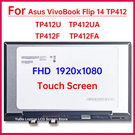 14 Inch Touch Screen For Asus VivoBook Flip 14 TP412 TP412U TP412F TP412UA TP412FA LCD Display Digitizer Assembly Replacement ASUS laptop repair parts