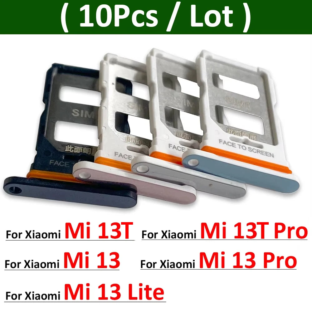 10Pcs, New For Xiaomi Mi 13 Pro / Mi 13 Lite / Mi 13T Pro SIM Card Slot SD Card Tray Holder Adapter  Xiaomi  Xiao mi phone repair parts