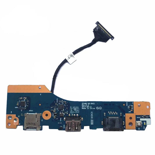 For Lenovo ThinkPad E480 E485 R480 Laptop I/O RJ45 USB Jack Port Switch Power Button Board Cable Repairing EE480 NS-B421 01LW175Lenovo laptop repair parts
