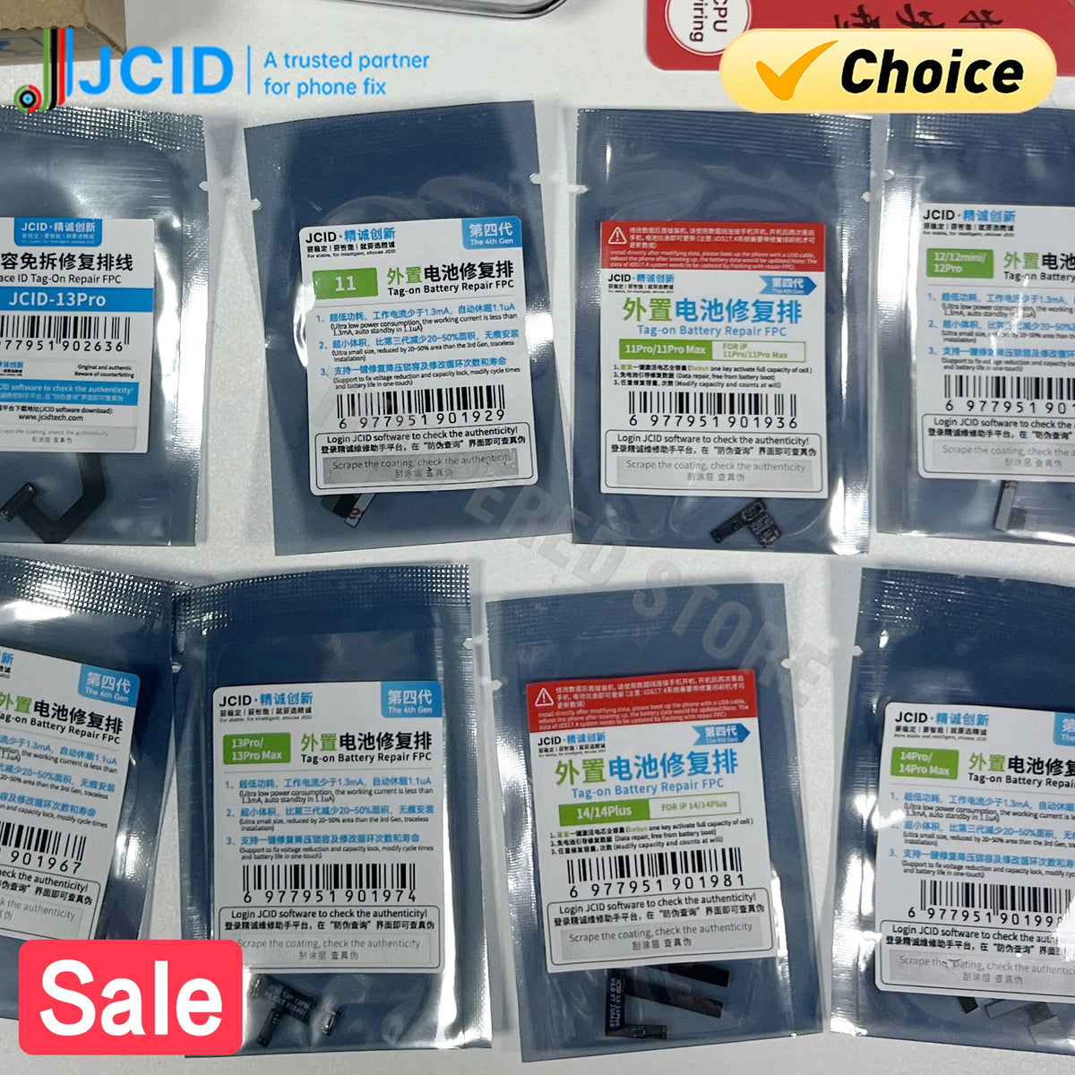 JCID 4th Gen Battery Repair Flex Tag On For iPhone 11 12 13 14 15 Plus Pro Max Mini Remove Warning Battery External Cable Tools Professional Repair Tools