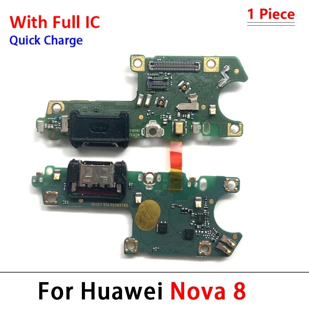New For Huawei Nova 5 5T 7 7i 8 8i 9 10 Pro SE 5G USB Charger Dock Connector Charging Port Microphone Flex Cable Huawei phone repair parts