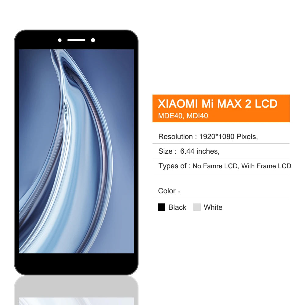 6.44" Max 2 Display Screen Replacement, for Xiaomi Mi Max 2 MDE40 MDI40 LCD Display Digital Touch Screen with Frame Replacement Xiaomi phone repair parts