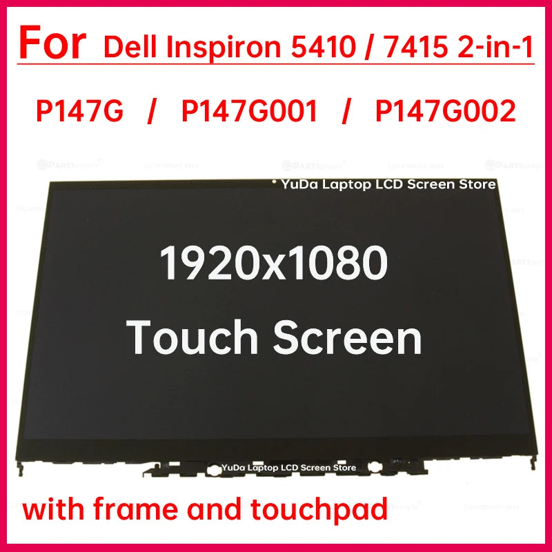 14" Touch Screen For Dell Inspiron 5410 7415 2-in-1 P147G P147G001 002 LCD Display + Digitizer With Frame Assembly Replacement DELL laptop repair parts