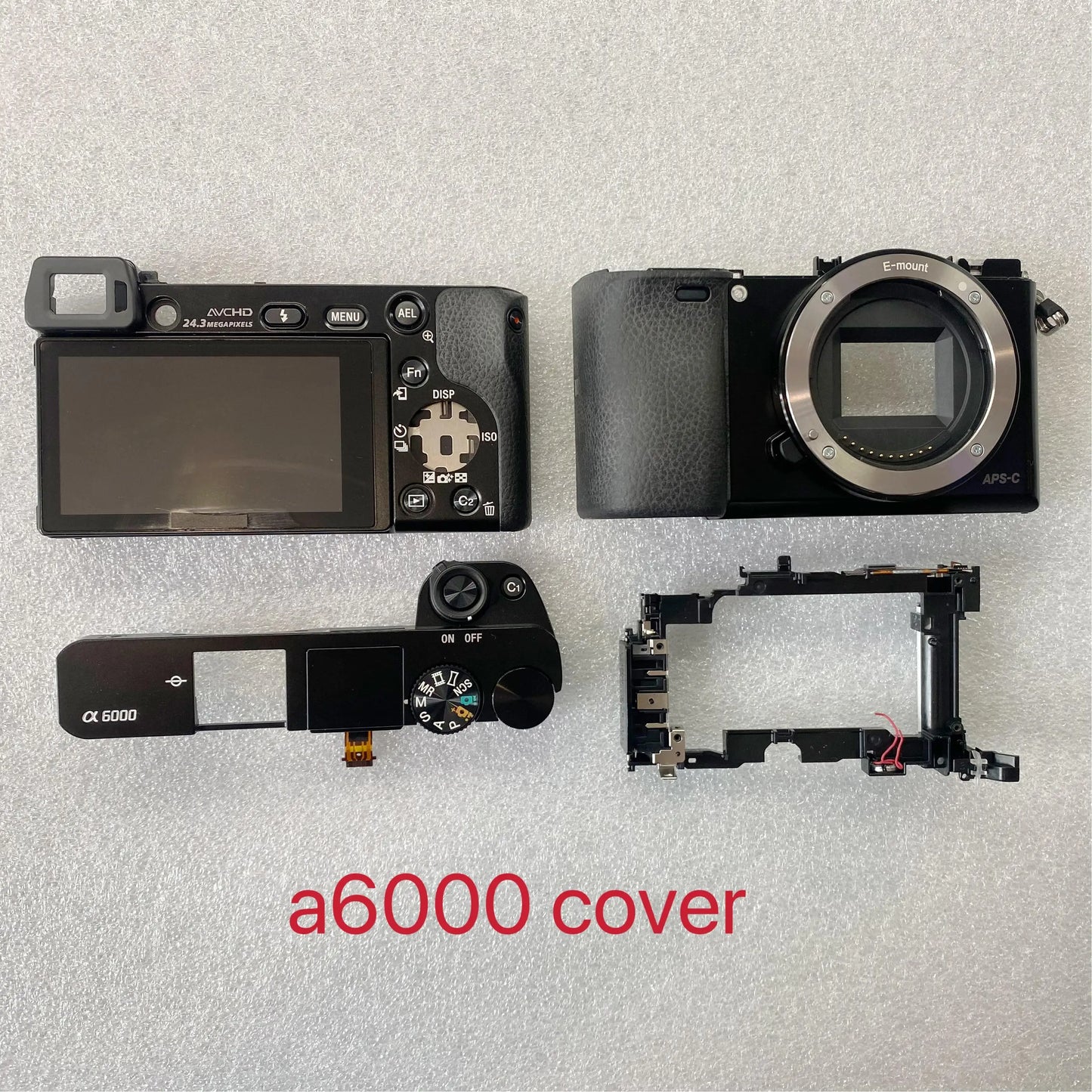 New Original Camera Shell for Sony A6000 a6000 Top Back And Front Cover Frame With LCD And Flex Cable Digital Camera repair parts
