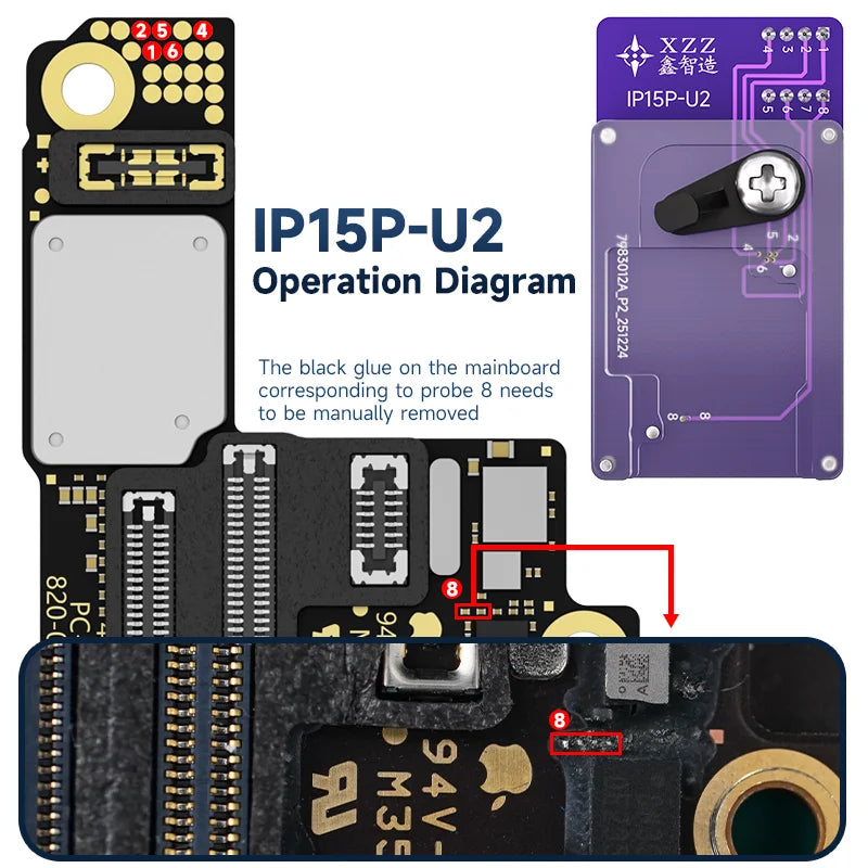 XZZ U2 charging Chip Reader/Writer Card Model 15Pro/PM 16Pro/PM Paired with 341 Programmer Professional Repair Tools