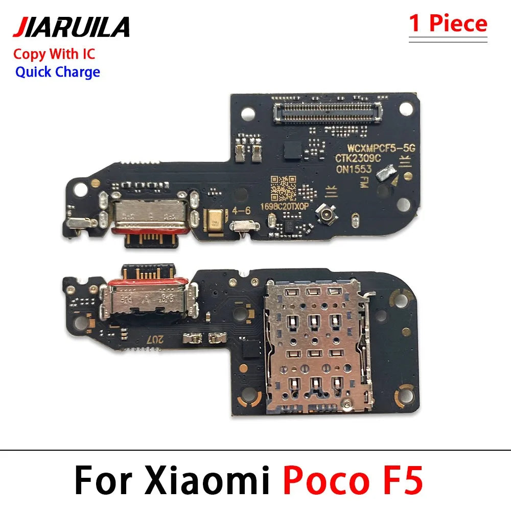 10Pcs, USB Charging Port Micro Dock Connector Board Flex Cable For Xiaomi Poco F4 F5 F6 X3 X4 X5 X6 M3 M4 M5 Pro 4G 5G GT  Xiaomi  Xiao mi phone repair parts