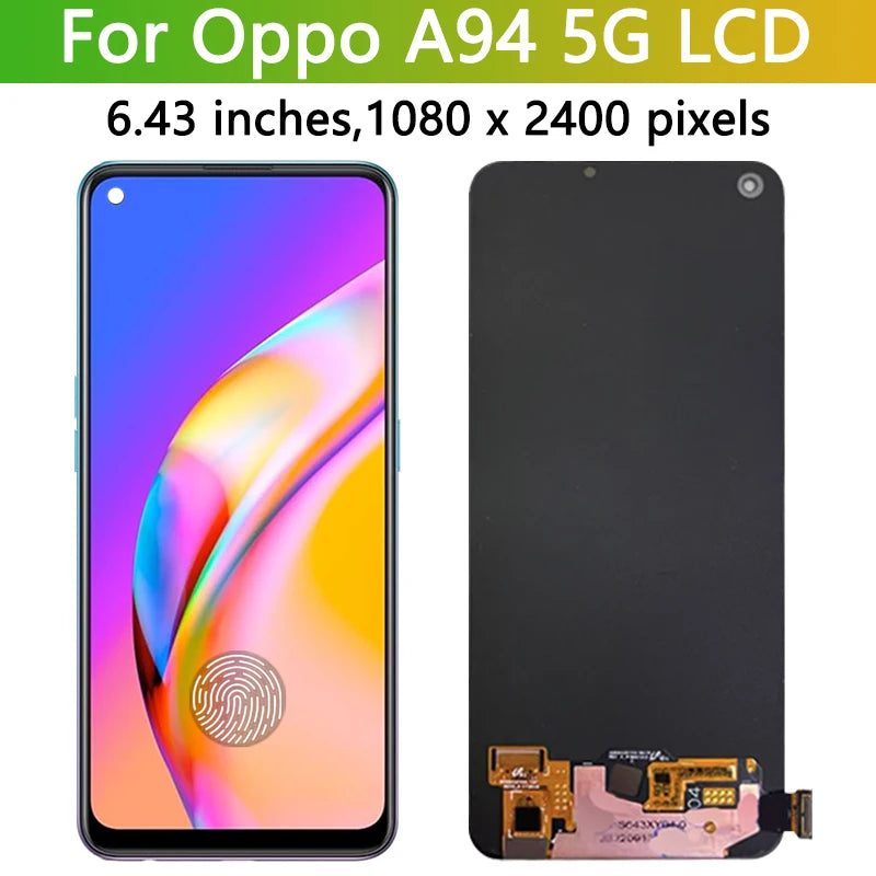 6.43" Display For OPPO A94 5G CPH2211 LCD Display With Frame Touch Screen Digitizer Assembly A94 5G Screen Replacement Oppo phone repair parts Realme phone repair parts
