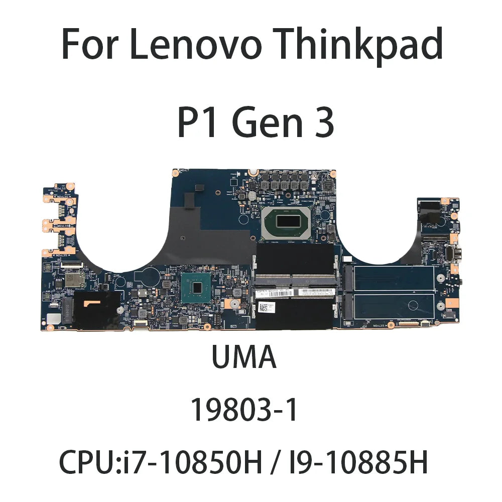 Laptop Motherboard For Lenovo ThinkPad P1 Gen3 With 19803-1 CPU:i7-10850H i9-10885H FRU:5B21C87138 5B21C87155 5B21C87148 UMA Lenovo laptop repair parts