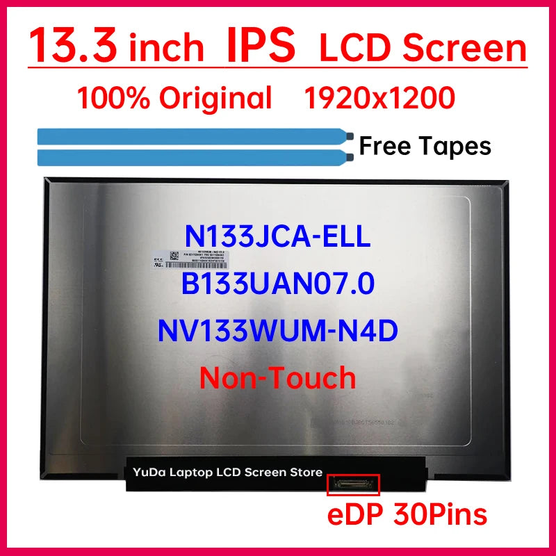 13.3" LCD Screen B133UAN07.0 NV133WUM-N4D N133JCA-ELL For Lenovo ThinkPad L13 Gen 6 Display Matrix Panel Replacement Non-Touch Lenovo laptop repair parts