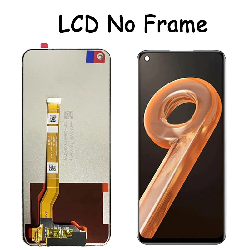 6.6" High Quality For Oppo Realme 9i RMX3491 LCD Display Screen Touch Screen Panel Digitizer For Realme 9i 4G LCD With Frame Oppo phone repair parts Realme phone repair parts