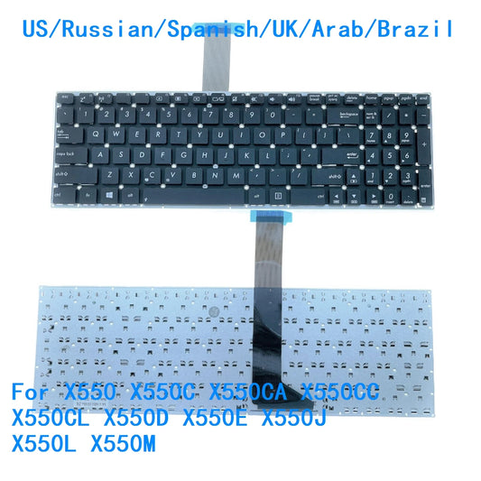 New US Russian Spanish UK Arab Brazil Language  Keyboard For ASUS X550 X550C X550CA X550CC X550CL X550D X550E X550J X550L X550M ASUS laptop repair parts