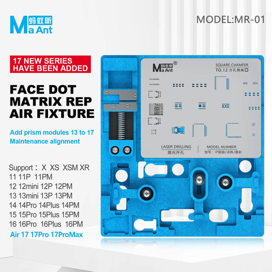 MaAnt FACE ID BGA Stencil Platfrom for IP X-13/14/15/16/17 PM Dot Matrix Projector IC Chip Tin Template Welding Repair Fixture Professional Repair Tools