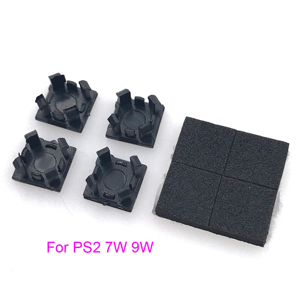 1set Rubber Feet Plastic Button Screw Cap Cover Replacement Set For PS2 30000 3W 70000 7W 90000 9W Console Game console repair parts