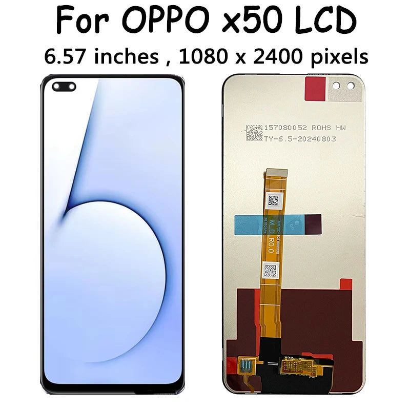 X50m 5G Display Screen For Oppo Realme X50 5G RMX2144 LCD Display Touch Digitizer Screen Panel Assembly Replacement  Oppo phone repair parts